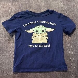 Star Wars Blue Short Sleeve Tee Baby Yoda with The Force Graphic